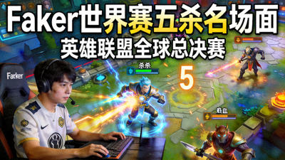 Faker英雄联盟世界赛五杀精彩操作视频剪辑封面